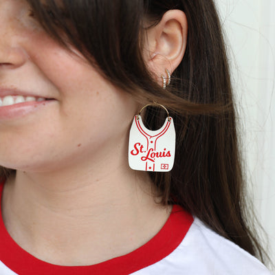 St. Louis Baseball Jersey Earrings