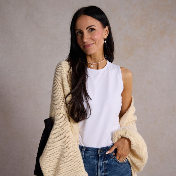 Gold Pearl Drop Huggies