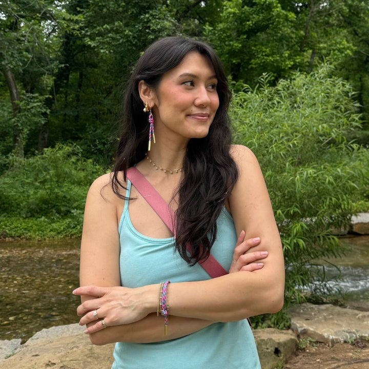 Supernova Pink, Blue and Teal Cord Bracelet