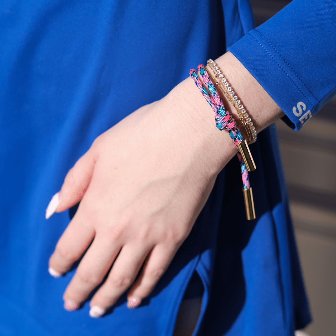 Supernova Pink, Blue and Teal Cord Bracelet