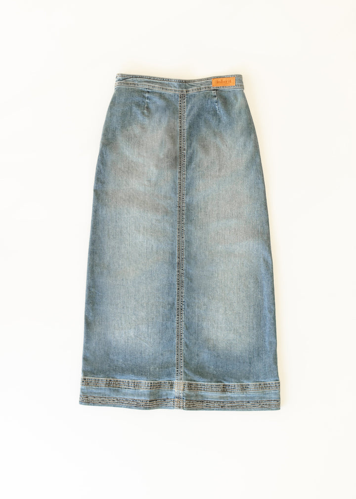 Sutton Side Zip A-line Denim Maxi Skirt - FINAL SALE