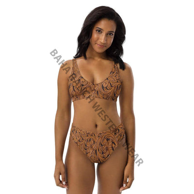 Yeehaw Tooled Leather Print Bikini