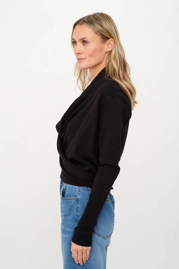 SIX FIFTY | ELLIE CRISS CROSS CARDIGAN - BLACK
