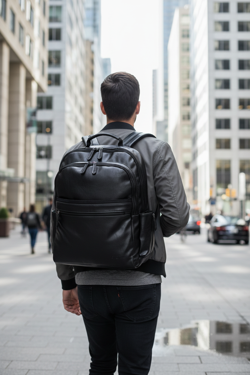 Bugatti Valentino Vegan Leather Backpack with RFID Protection