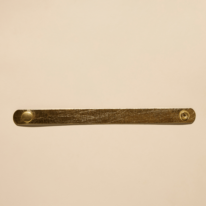 Vintage Gold Thin Leather Cuff Bracelet