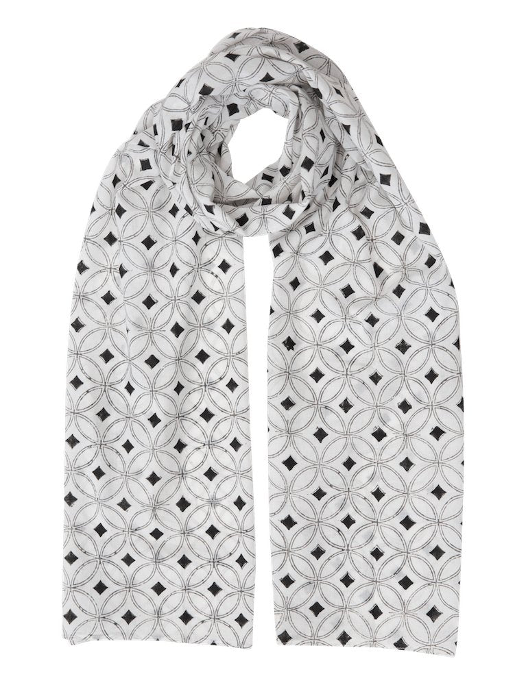 White & Black Diamond Scarf