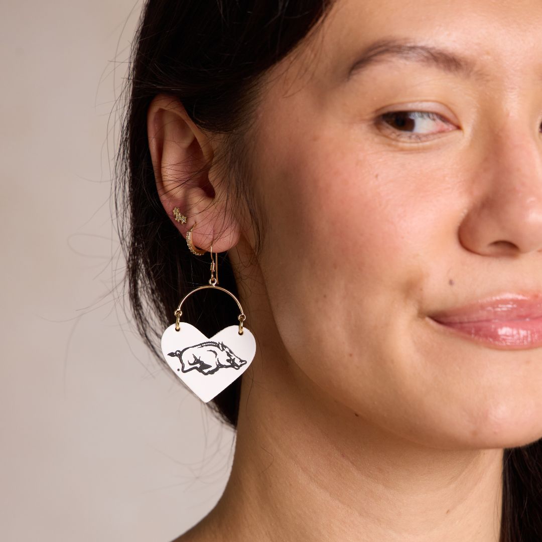 White & Black University of Arkansas Razorback Lover