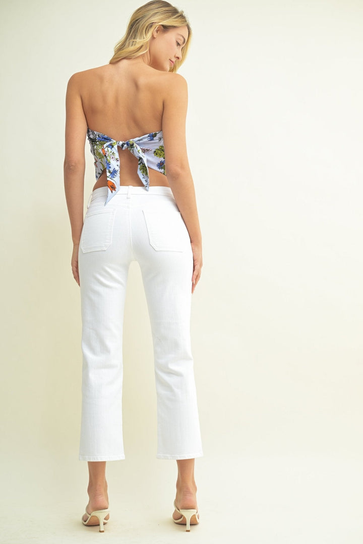 White Low Rise Straight Leg Jeans - FINAL SALE