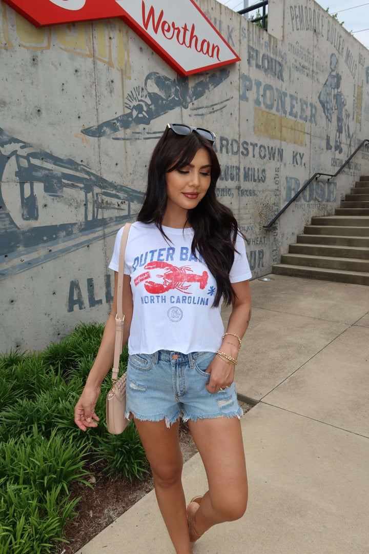 White Outer Banks Short Sleeve Graphic Tee - FINAL SALE