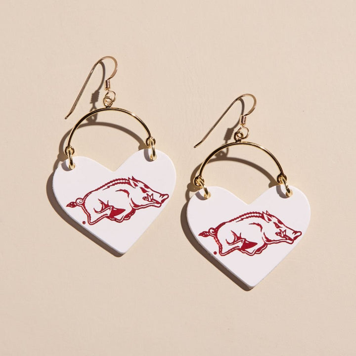 White & Red University of Arkansas Razorbacks Lover