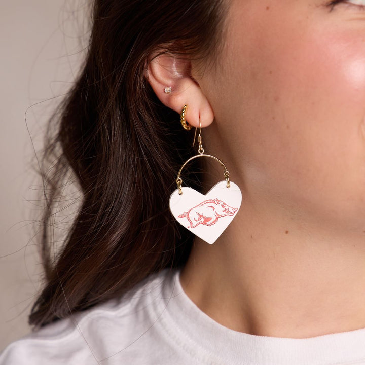 White & Red University of Arkansas Razorbacks Lover