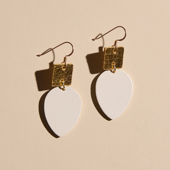 White Shimmer Holiday Lights Statement Earrings