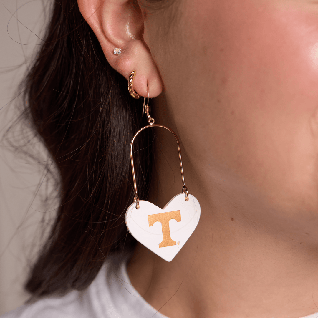 White University of Tennessee Logo Heartthrobs