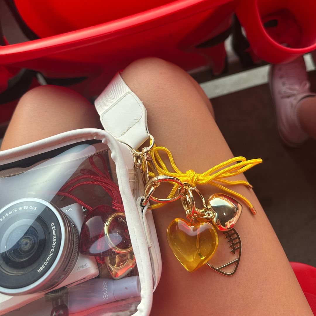 Yellow Heart & Cord Bag Charm