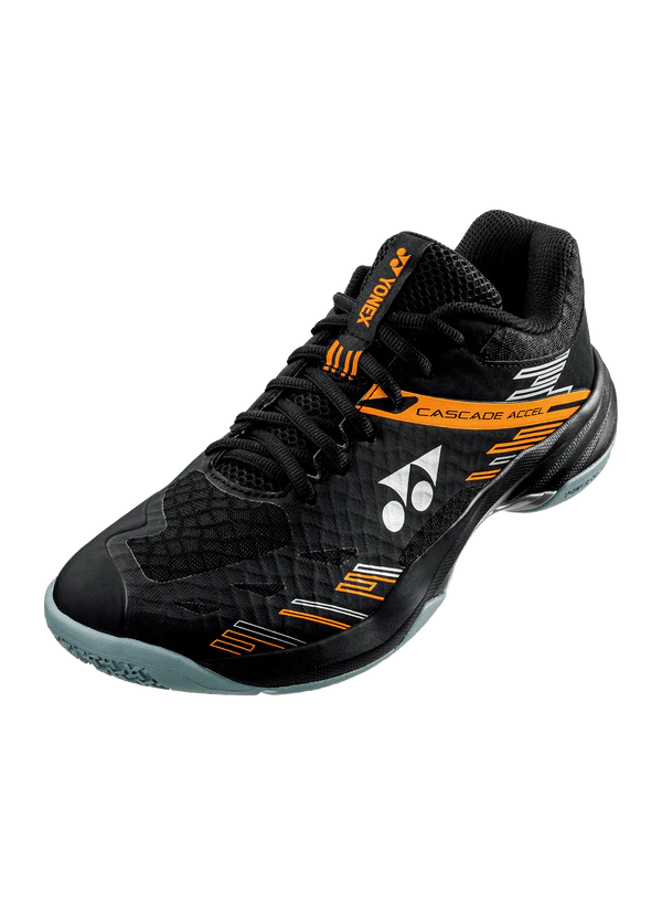 Yonex Badminton Shoe Power Cushion Cascade Accel Wide Unisex (Black/Orange)