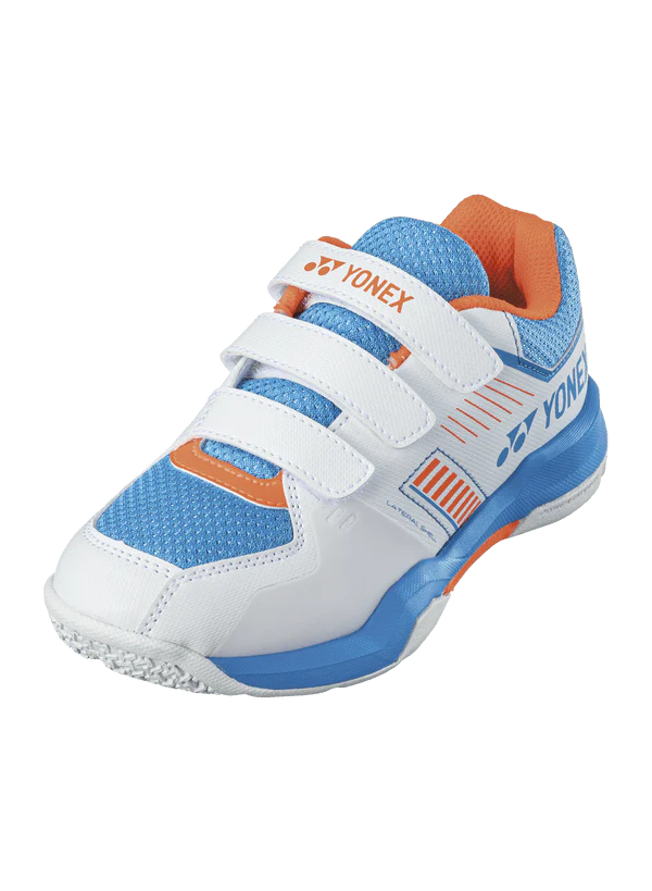 Yonex Badminton Shoe Power Cushion Strider Flow Belt Junior (White/Sky Blue)