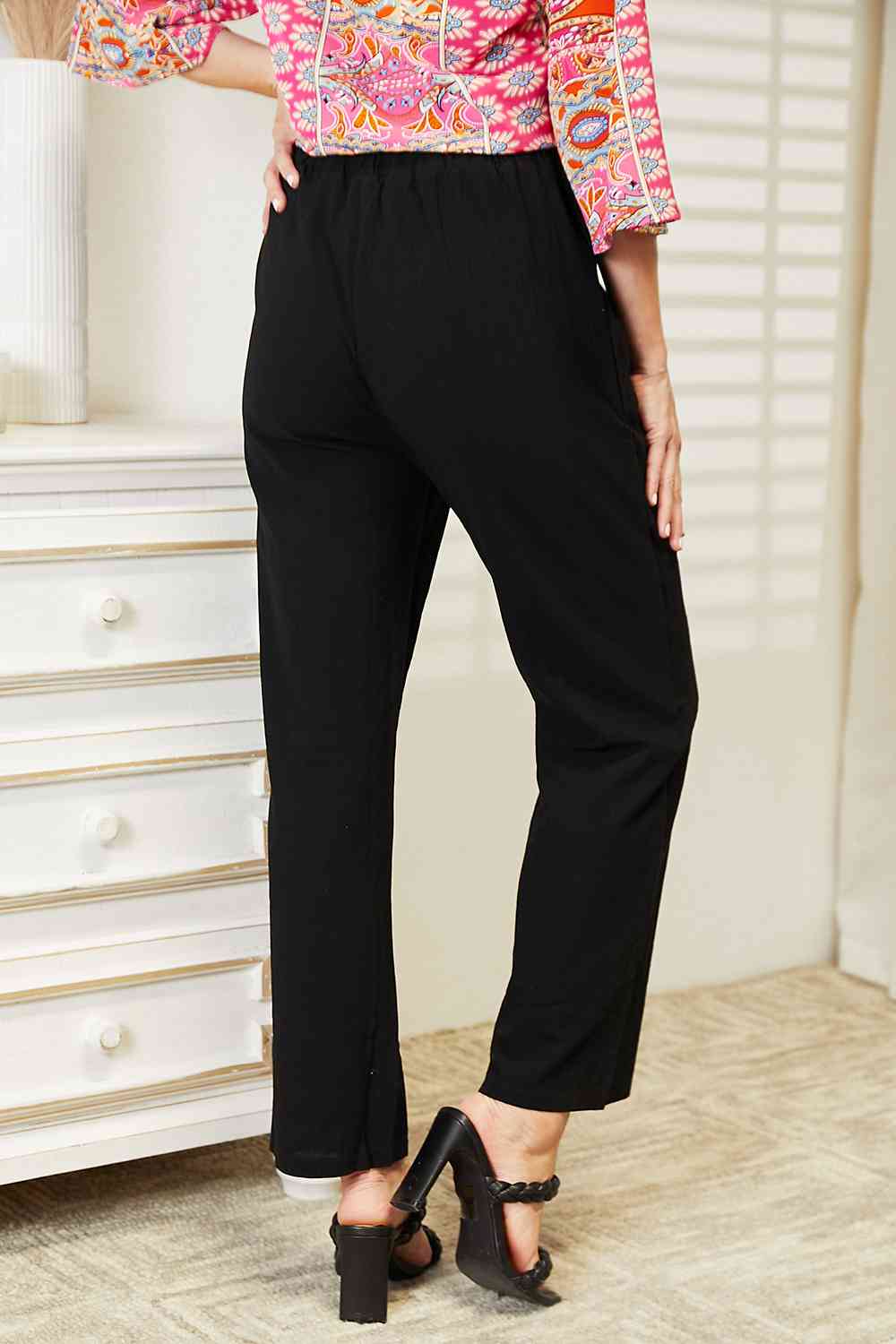 Double Take Pull-On Pants with Pockets - Sybaritic Bags & Clothing