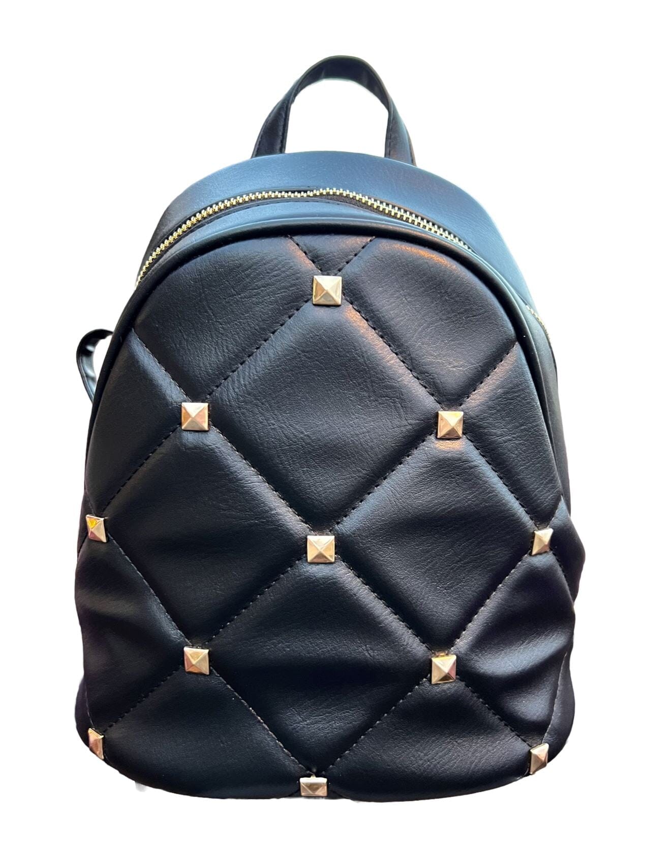 Black Quilted Design Mini Backpack Backpack Isabelle 
