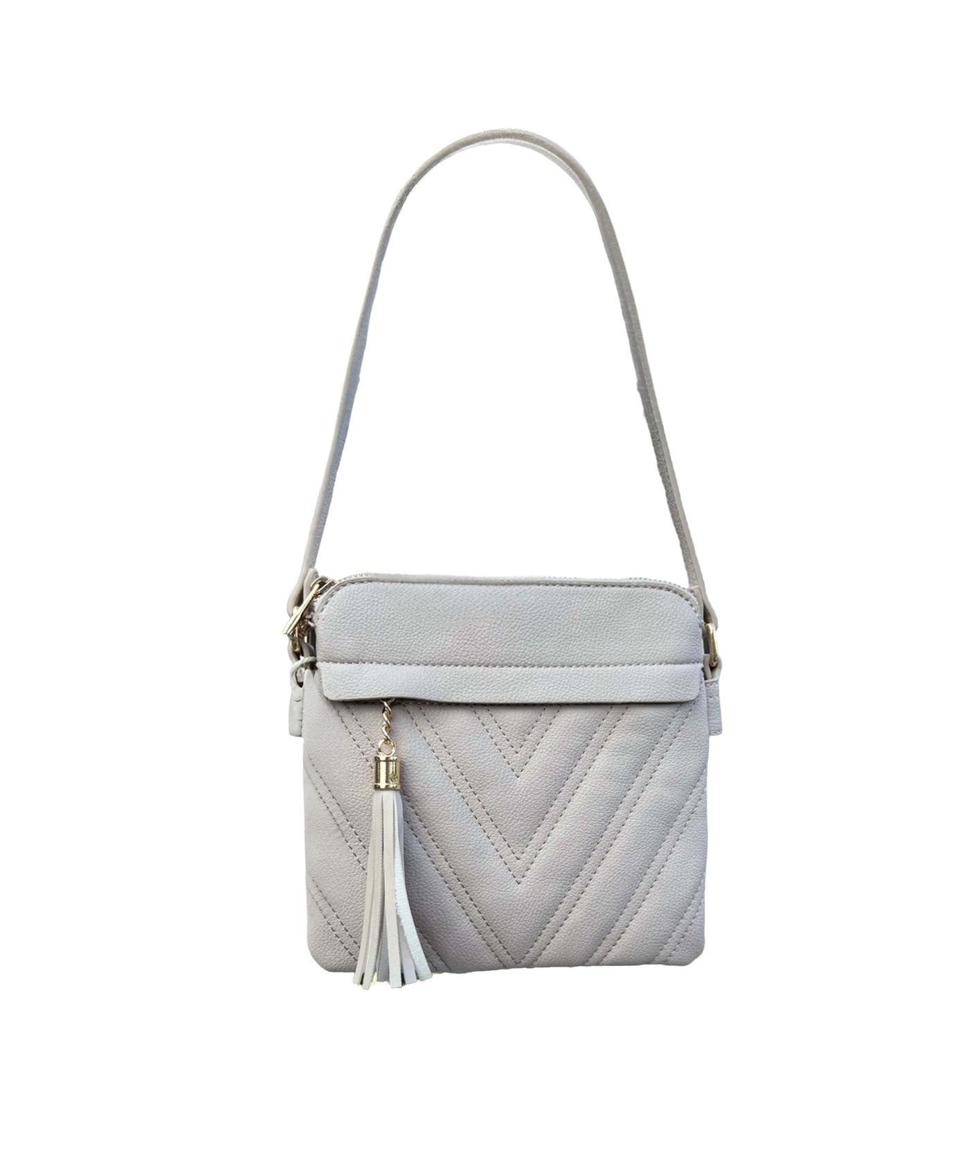 Classic Grayish Tan Crossbody Handbag Handbags Alyssa 