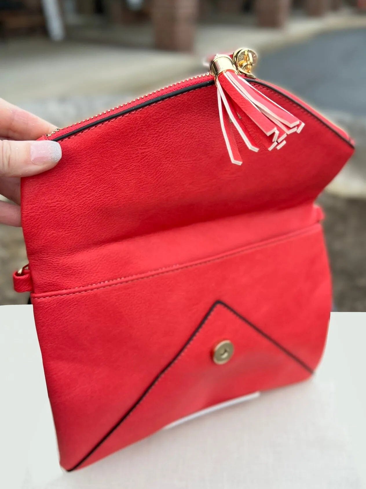 Envelope Style Foldover Clutch or Crossbody Handbag