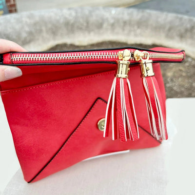 Envelope Style Foldover Clutch or Crossbody Handbag