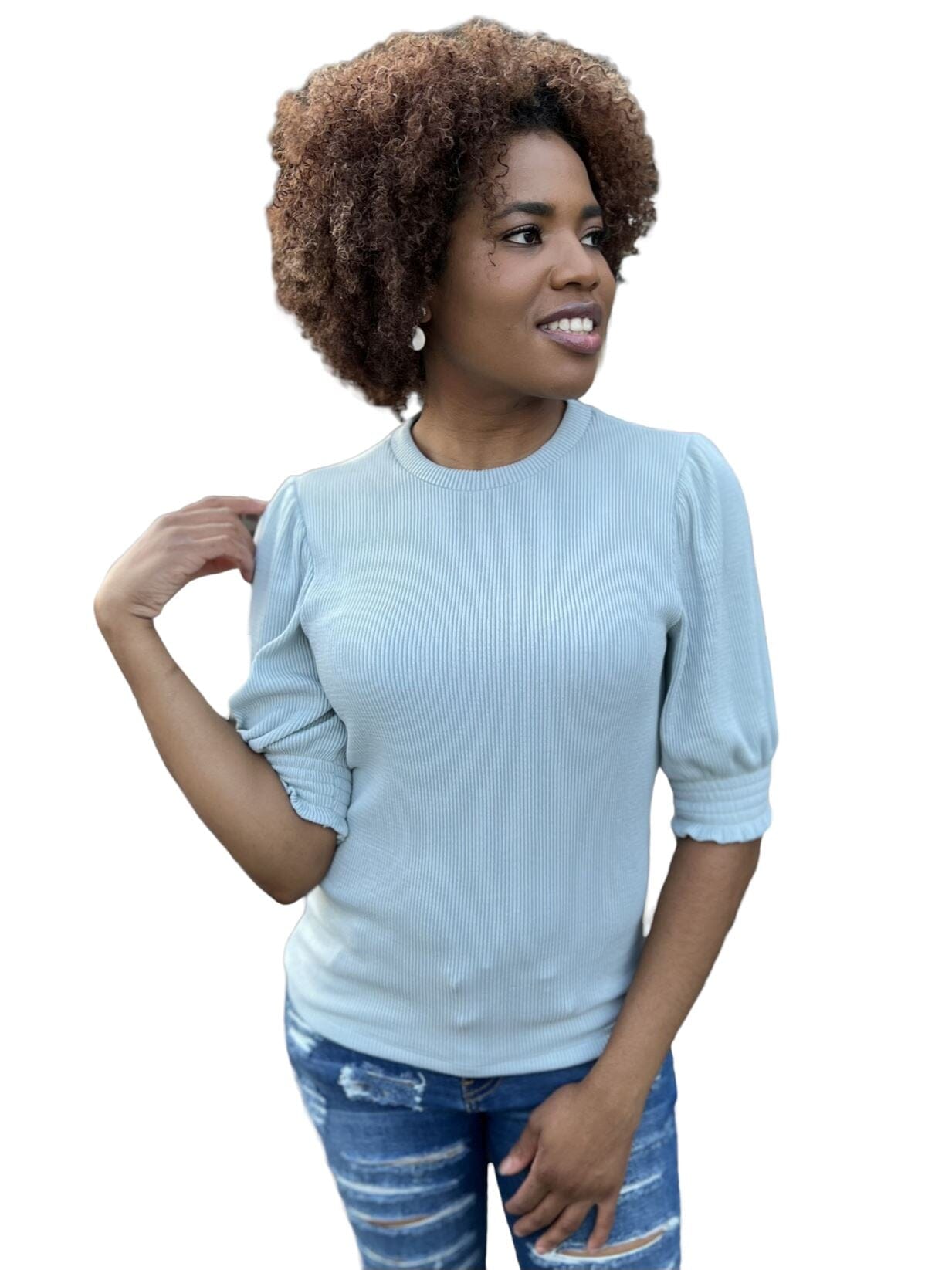 Multi Functional Ribbed Knit Top