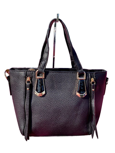 Versatile 2 Handle Black Satchel or Crossbody Handbag Handbag AR New York 